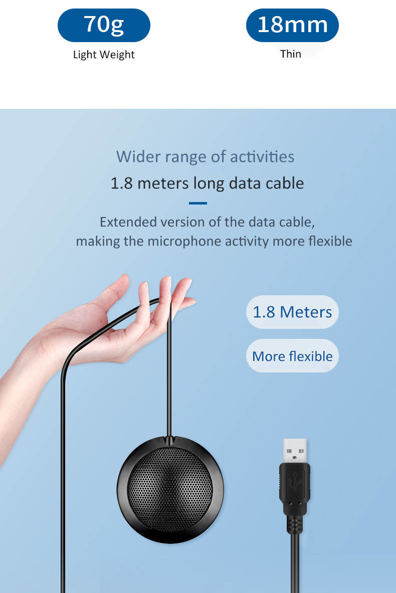 Desktop Omnidirectional Microphone High sensitivity Mic pluy and play clearly pick up