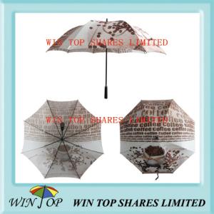 Coffee Bean Heat Transfer OEM ODM Umbrella (WT5086)
