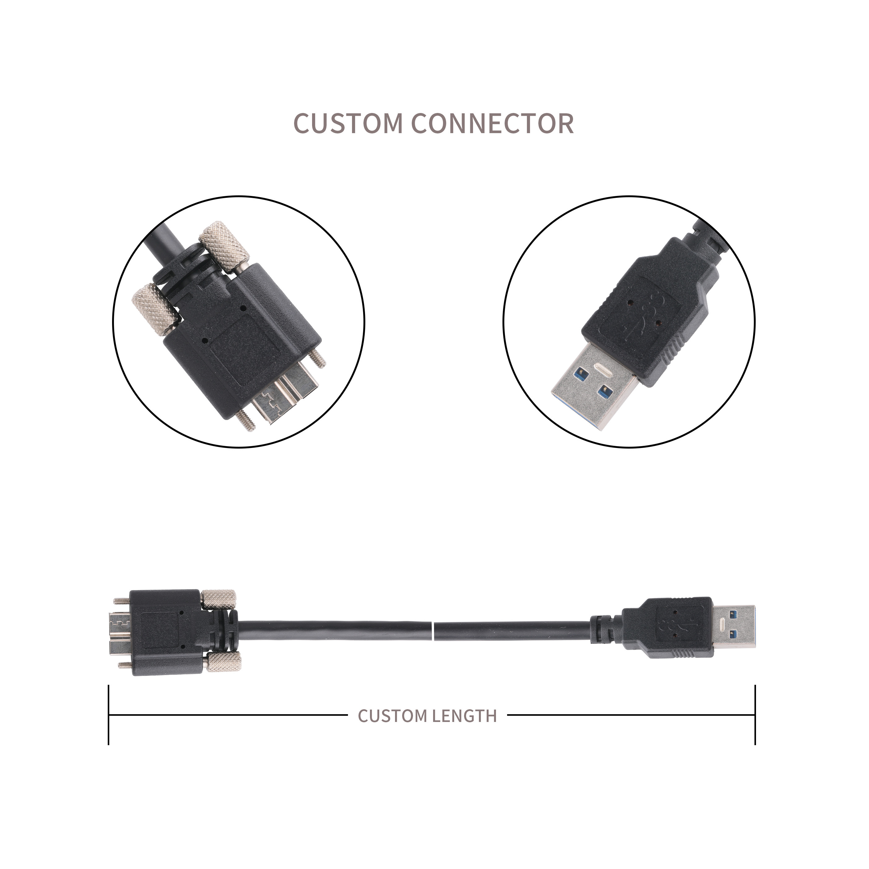 5Gbps Micro Usb 3.0 Cable 3.0a To Micro B Charging Data Transmission Length Customize