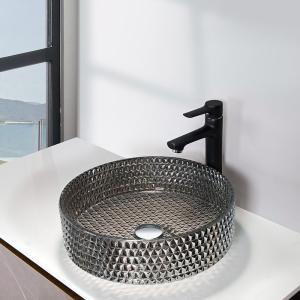 China Chromed Finish Crystal Sink Bowl Elegant Bathroom Vanity Countertop Sink wholesale