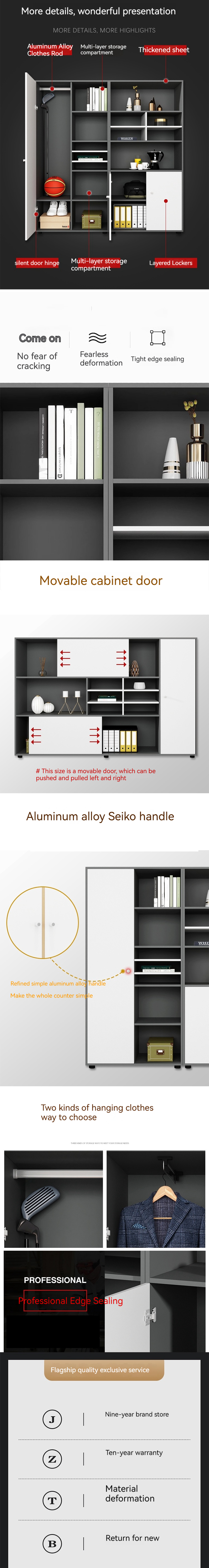Data Storage Wooden File Combination Bookcase for Simple Design Style Office
