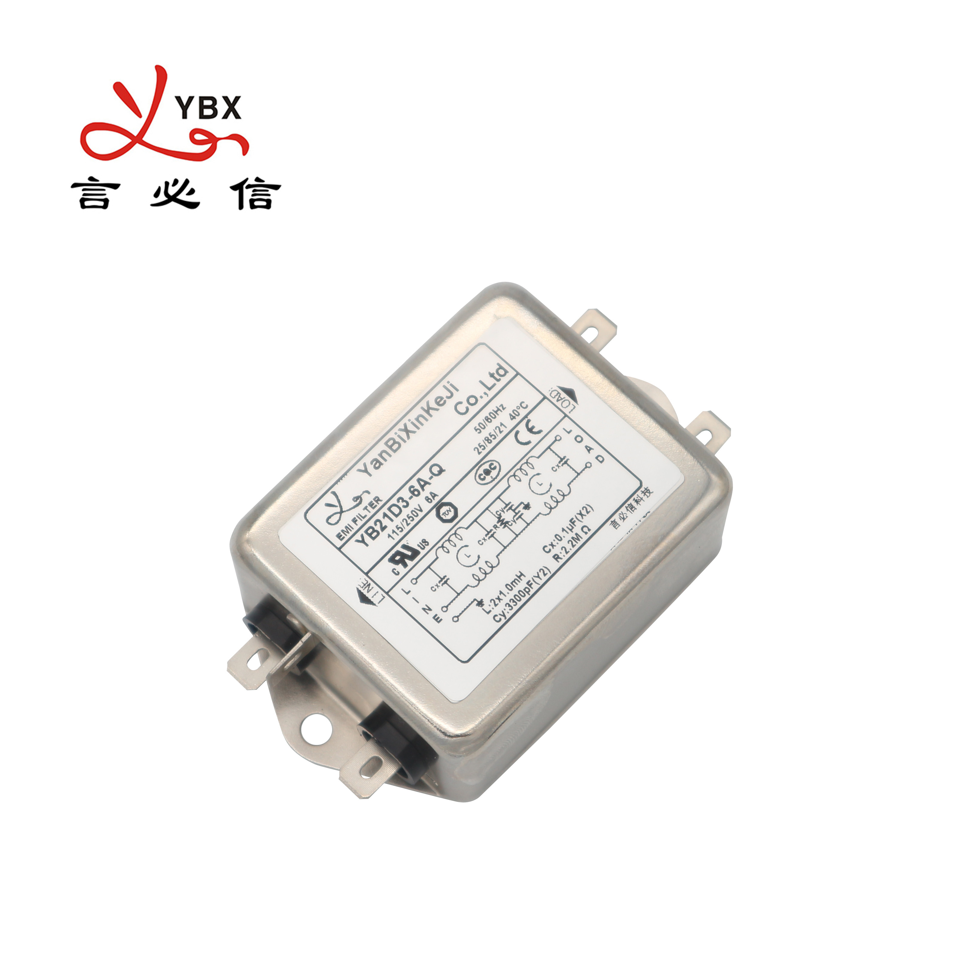 YB21D3 Single Phase EMI Filter Low Pass Solder Terminal Output Filter