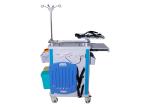 Mobile Emergency Cart , Hospital Ward Crash Trolley With Drawers