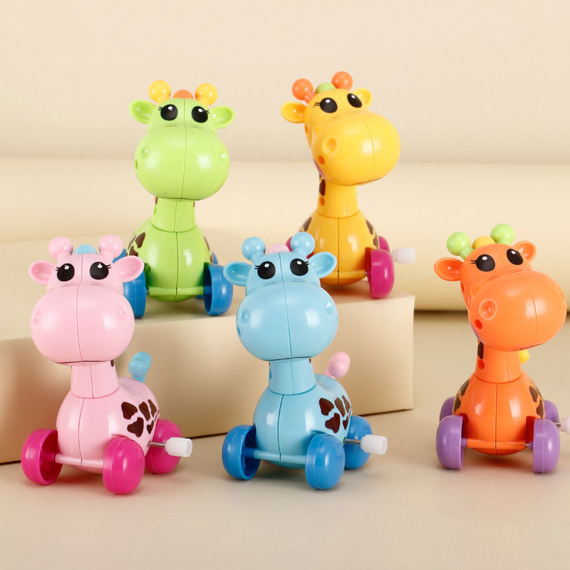 Easter Wind Up Toys Giraffe Flipping Walking Jumping Clockwork Bulk Toys PVC for Kids