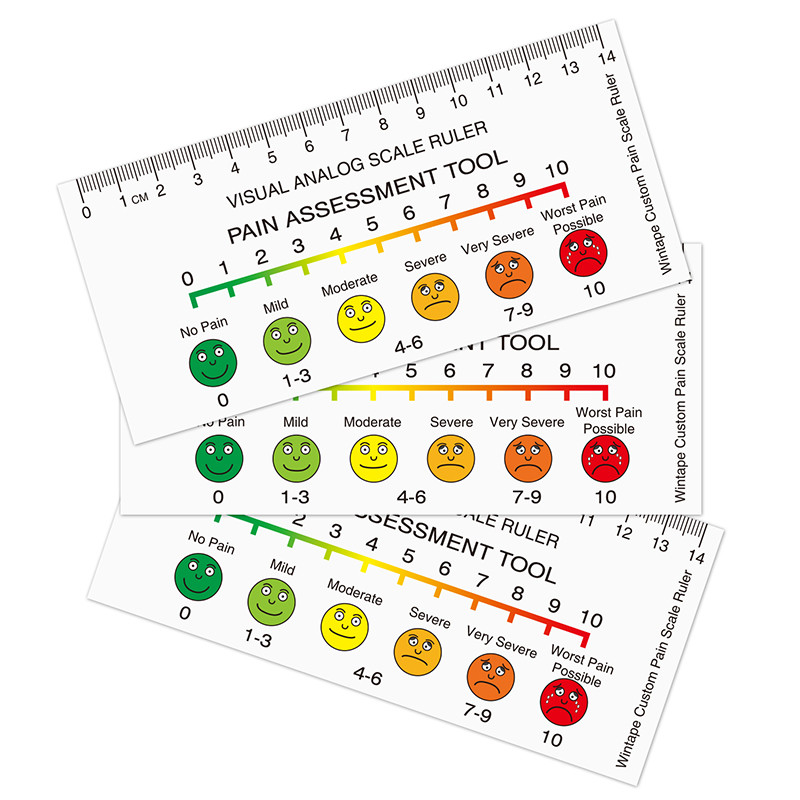 Wintape Customized Visual Analog Scale Ruler Pain Assessment Scale Tool Verbal Rating Scale Wong-Baker Tape In Hospital
