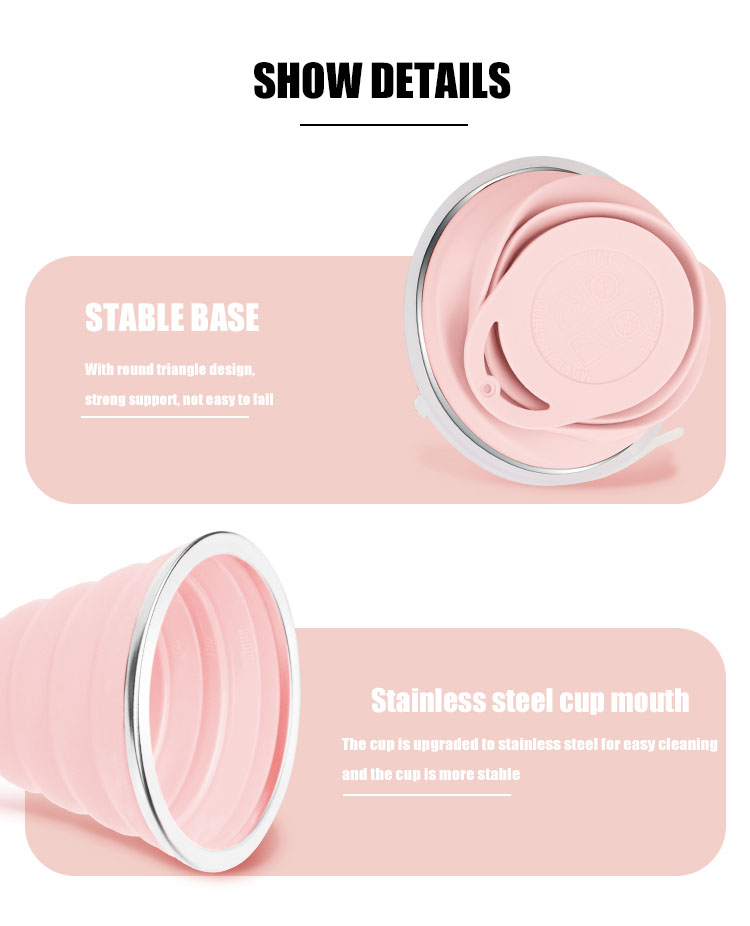 Silk Screen Logo 90g Retractable Foldable Silicone Coffee Cup