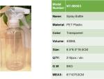 Continuous Fine Mist Cosmetic 400ML Clear Plastic Spray Bottles