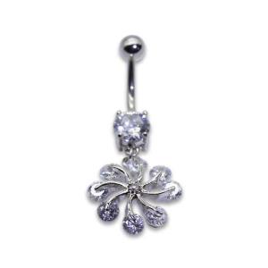 China 7mm Round zircon Belly Button Piercings Jewelry 316 Stainless Steel wholesale