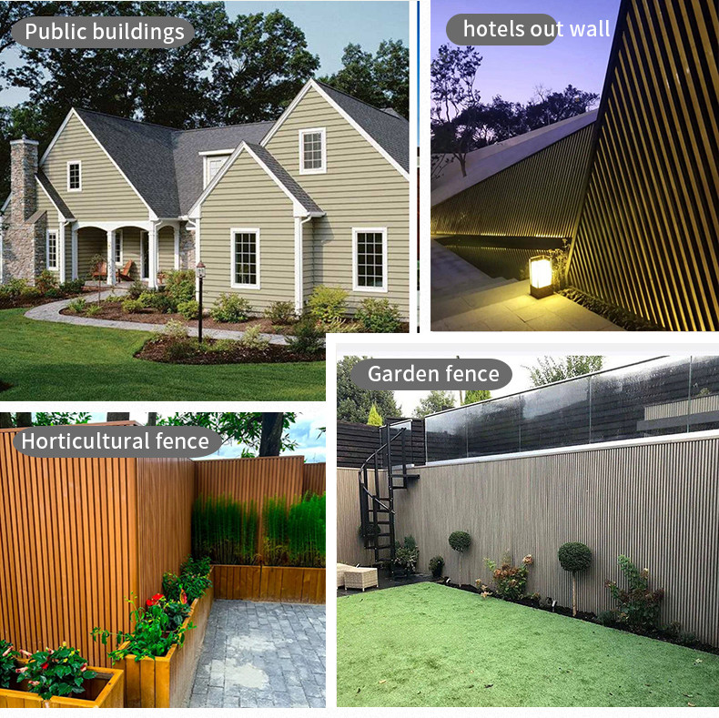 Hight Quality Hollow Fence Fluted Co-extrusion Decorative Wood Plastic Composite Wpc Outdoor Wall Panel Cladding