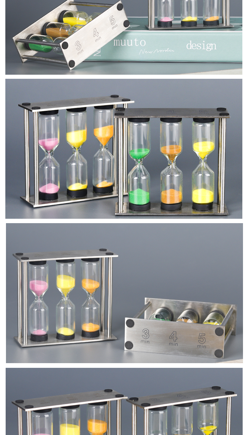 Tea Sand Timer Hourglass Luxury Style Classic 3 In 1 Sand Timer Clock