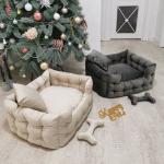 Large Brown Luxury Orthopedic Dog Sofa Beds Non Toxic Moth Proof Dog Mattress