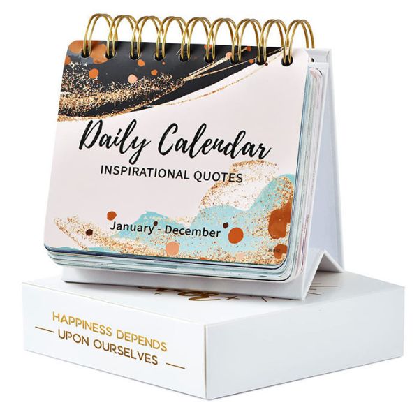 2026 Custom Printing 365 Day Creative Desk Top Motivational Inspirational Daily Standing Flip Desk Calendar