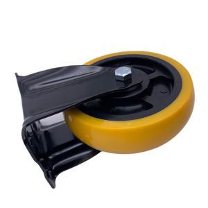China Fixed PU Caster Wheels Industrial Medium Duty 100MM wholesale