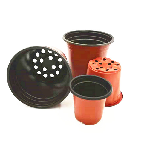 New Greenhouse using small plastic flower nursery pots double color flower pot