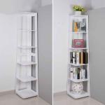 190CM Trapezoidal 5 Story Corner Ladder Bookshelf