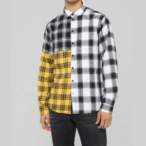 China Cotton Color Contact Mens Long Sleeve Plaid Shirts Casual Street Style Cool Design wholesale