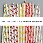 Rainbow Striped Kraft Paper Packaging Straws Length 197mm Eco Friendly