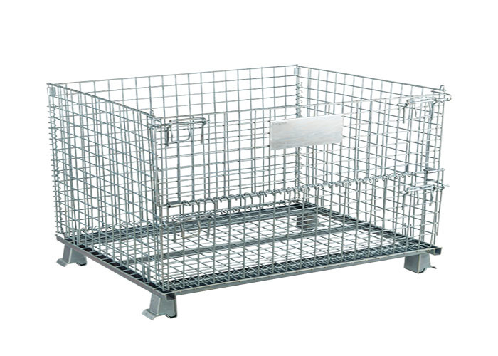 50x50mm Mesh Stackable Storage Bins , 6mm Industrial Wire Container