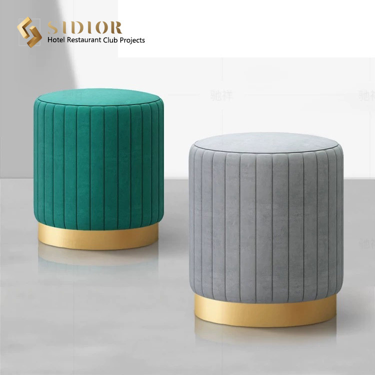 Stool,Ottoman chair, stainless steel, PU leather, fabric upholstery, restaurant,club, hotel, home, McDonald small stool
