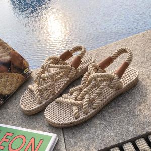 Y-Z Bohemian Summer comfort Women Ladies New Fashionable Open-toe Hemp Rope
