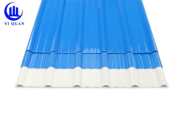 Quality APVC Trapezoidal Spanish PVC Plastic Roof Tiles Customized Length for sale