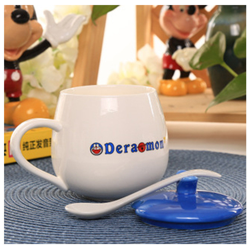 Yellow Duck 12 Oz single layer Mug With Spoon And Lid