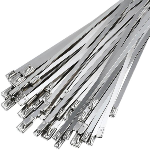 Self Locking Stainless Steel Ball Tie Straps For Telecom / Traffic Lights /
