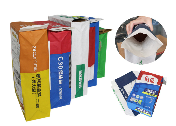 Waterproof Coating Pasted Valve Multiwall Paper Bags Square Bottom