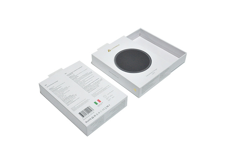 White Black Mobile Accessories Packaging Wireless Charging Box 4c Offset Printing