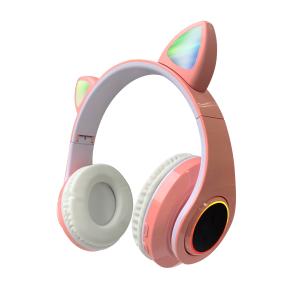 China Colorful Foldable Bluetooth LED Cat Ear Headset For Younger wholesale