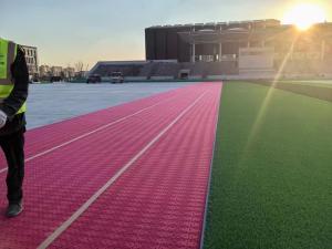 China Shock pad Artificial Grass Underlay 10mm For Football Baseball Hockey Rugby EN15530-4 wholesale