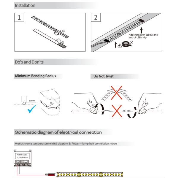 2835 180D Series IP20 Bare LED Strip 2700K / 3000K / 4000K / 6500K 24V