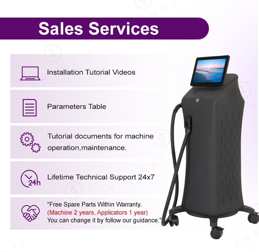 Ice Titanium Laser Removal Machine 755 808 1064nm Laser Hair Reduction Machine Triple Wave