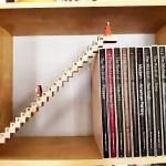 Wood Stairs Climbing Santa Traveling Christmas Advent Calendar, Creative Santa
