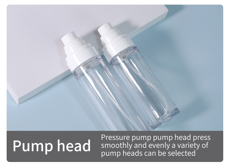 Customized Blue Cosmetic Bottles 60ml 100ml Transparent Plastic Bottle For Mist Spray
