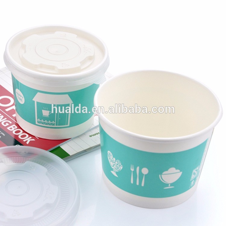 China cheap takeaway paper food bowl with plastic lid