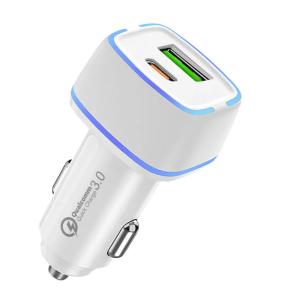 China 12V 24V Type C USB A Car Charger 38W PD Fast Charging Metal Car Charger wholesale