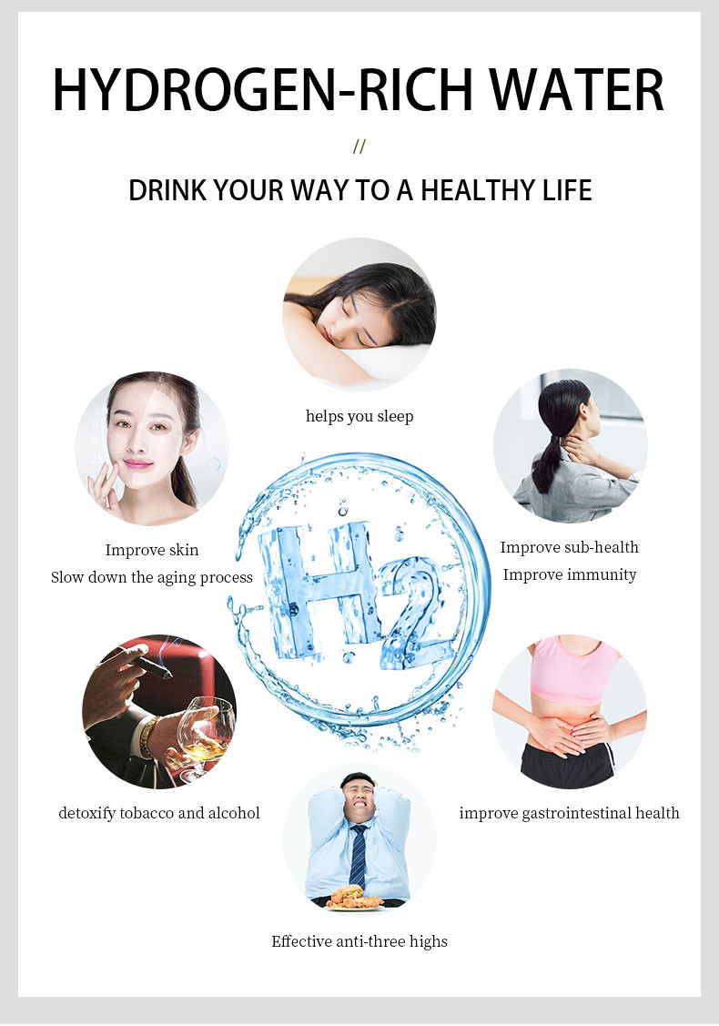 3 Minutes Automatic Electrolysis Portable Hydrogen rich water dispenser and inhaler Cup