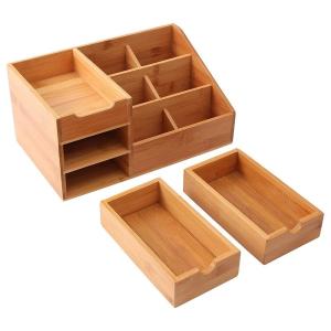 China Living Room Jewelry Storage Cabinet Dressing Table Top Bamboo Cosmetics Display Table wholesale