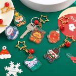 Christmas Festival Snowman Keychain with Metal Ring Attachment and 2mm Thickness