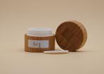 Round Shape Bamboo Cosmetic Containers Plastic Inner Volume 15g 30g