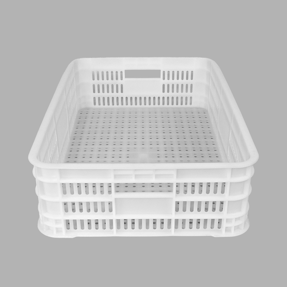 Food Grade Plastic Turnover Basket Customized Logo PP Vented Plastic Crate
