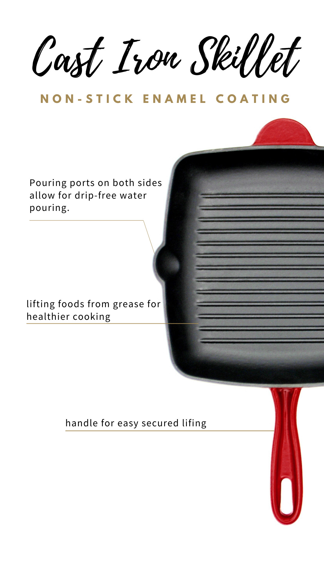 Green Enameled Cast Iron Skillet Pan Non Stick Cast Iron Deep Fryer