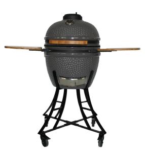 China Charcoal Ceramic Black 18 Inch Kamado Grill Heat Resistant wholesale