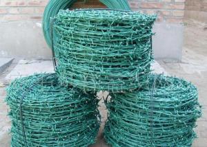 China Twist weaving pvc coated green High Tensile Barbed Wire Fence wholesale