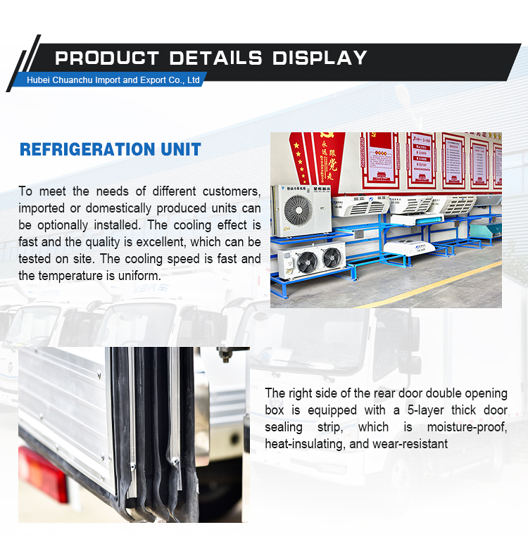 4x2 Refrigerated Cooling Refrigerator Van with Maximum Torque Nm 500-1000Nm and Dimensions L x W x H mm 5995*2450*23265