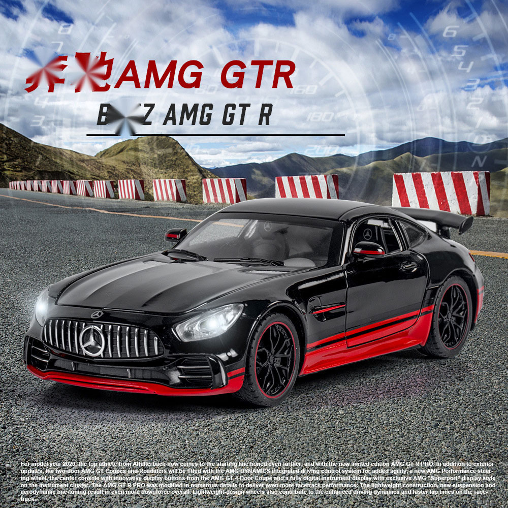 Alloy Amg Car Model 1 24 Daben Gtr With Spray Recoil Acousto-Optic Simulation Sports Car