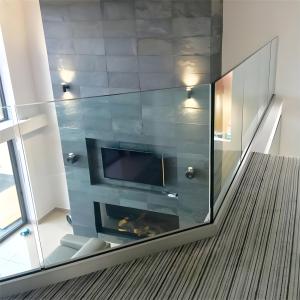 China Frosted Surface Aluminum Frameless Glass Fence With Hidden Brackets wholesale