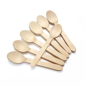 China 160mm Small Round Biodegradable Wooden Spoons Environmental Protection wholesale