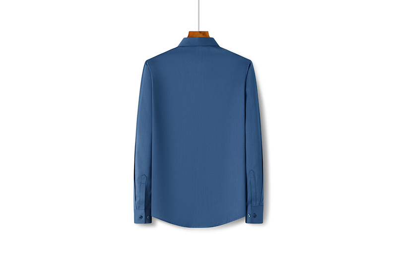 Anti-pilling Men's Long Sleeve Plain Shirts with Polyester Viscose Silk Acrylic Logo